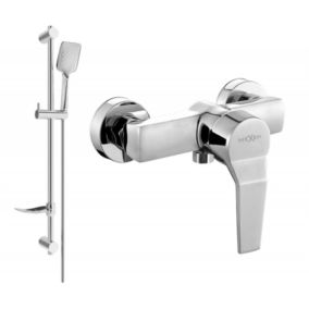 Bateria prysznicowa z zestawem prysznicowym Mexen Caro DF62 chrom 1 kpl.