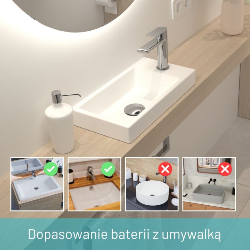 Bateria sztorcowa umywalkowa GranMaster, Iris, klasyczna, chromowa 1 szt.