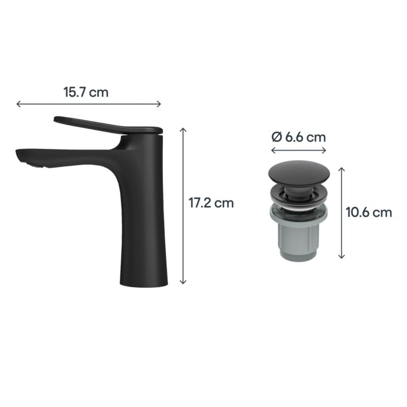 Bateria umywalkowa GoodHome Kentia M czarna