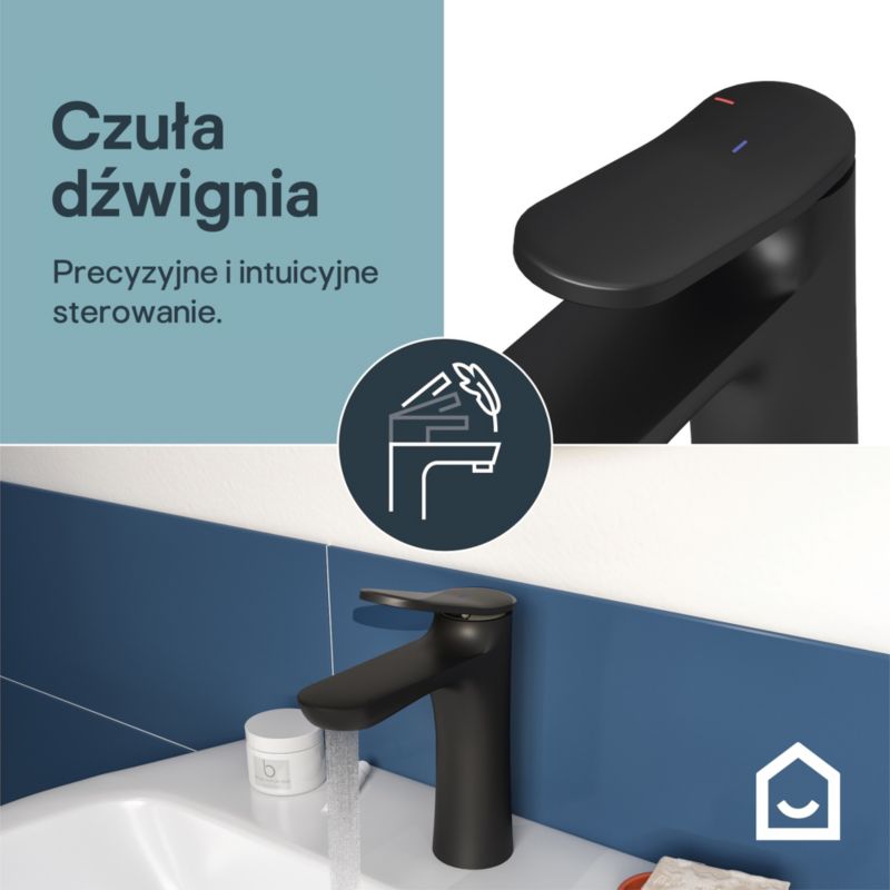 Bateria umywalkowa GoodHome Kentia M czarna