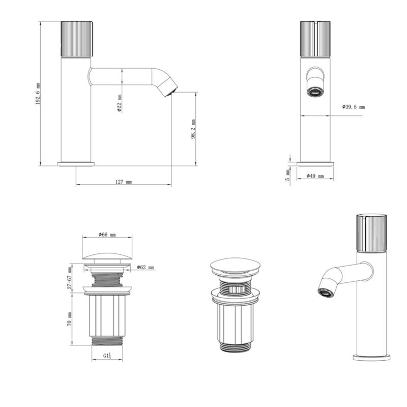 Bateria umywalkowa GoodHome Levanna M czarny mat