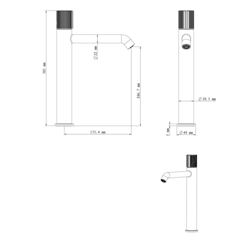 Bateria umywalkowa GoodHome Levanna XL czarny mat