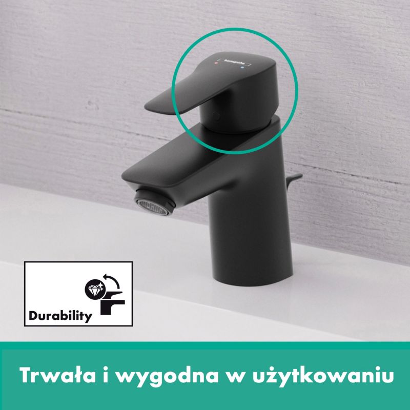 Bateria umywalkowa Hansgrohe MySport M czarna