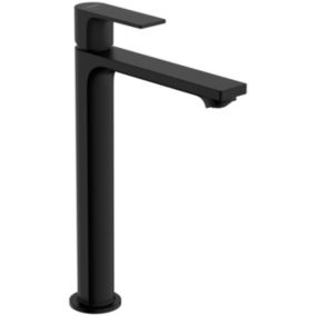 Bateria umywalkowa Hansgrohe Rebris E 240 CoolStart  jednouchwytowa do mis umywalkowych z kompletem odpływowym czarny mat 1 szt..