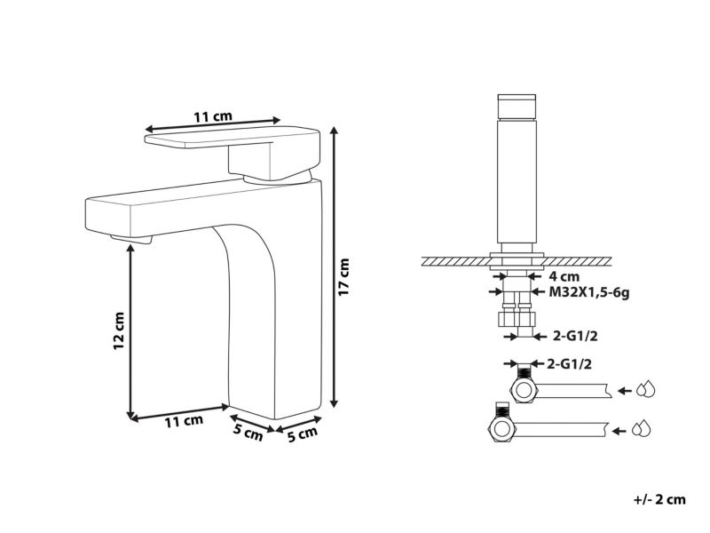 Bateria umywalkowa Irupu Srebrny 1 szt.