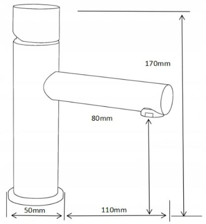 Bateria umywalkowa Mexen Elba One biały/chrom 17 cm 1 szt.