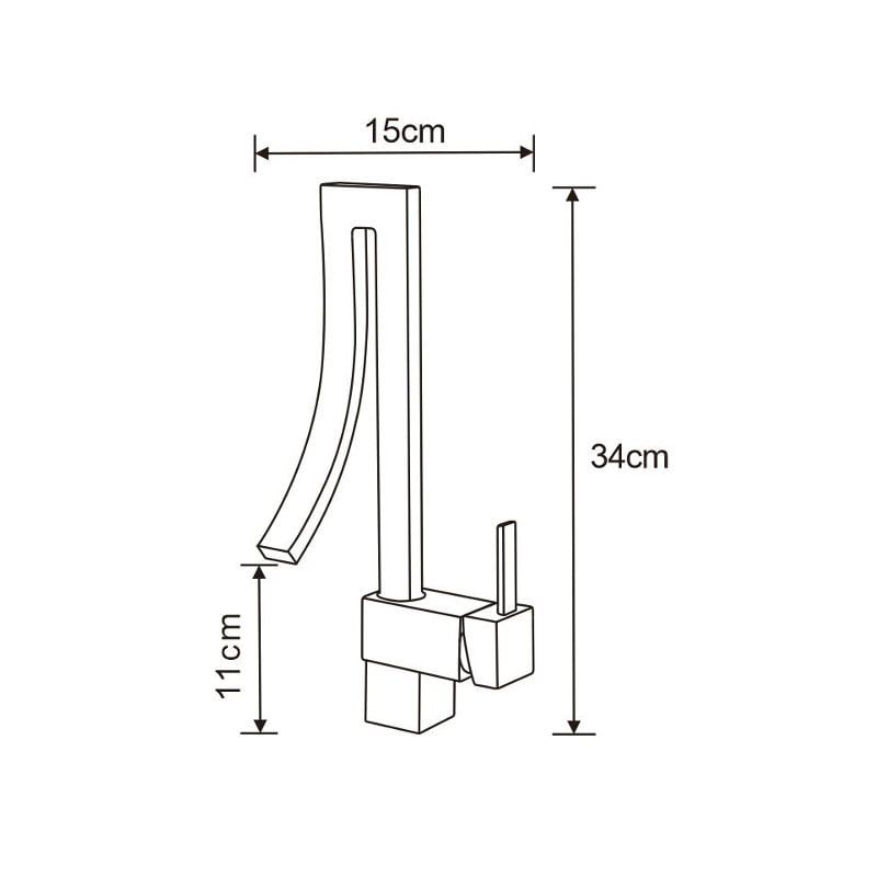Bateria umywalkowa Mexen Elbrus czarna 34x15 cm 1 szt.