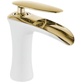 Bateria umywalkowa Mexen Lyra biało-złota 18 cm 1 szt.