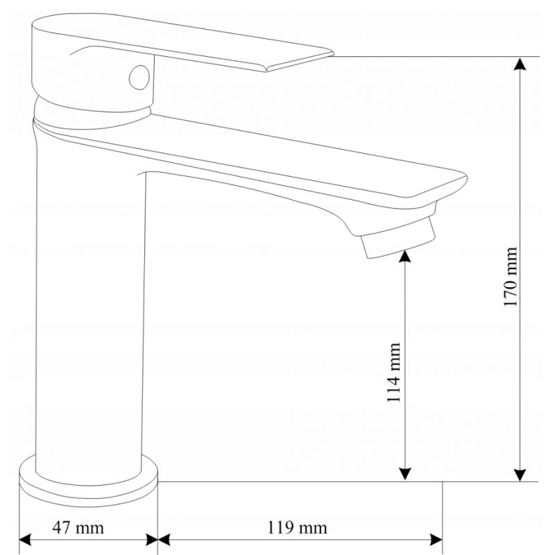 Bateria umywalkowa Mexen Royo czarna 17 cm 1 szt.