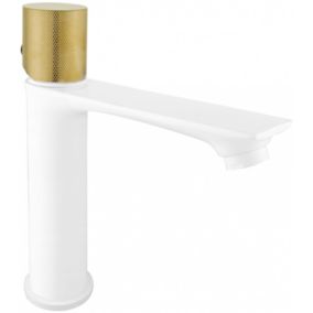 Bateria umywalkowa Mexen Royo One biało-złota 18,3 cm 1 szt.