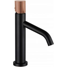 Bateria umywalkowa Mexen Rumba One czarna/różowe złoto 22x9 cm 1 szt.
