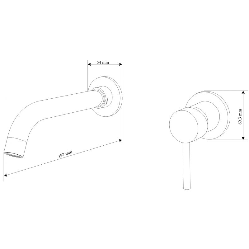 Bateria umywalkowa podtynkowa Mexen Alma grafit 6,9 cm 1 szt.