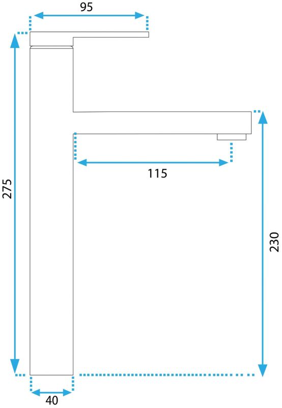 Bateria Umywalkowa Rea Js-650101-1G Pixel Wysoka Złoty 16X4X28Cm 1 Szt