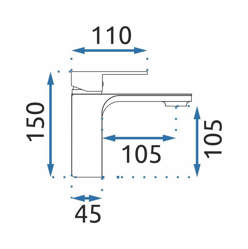 Bateria Umywalkowa Rea My1802-2B Urban Niska Czarny 16X4,5X15Cm 1 Szt