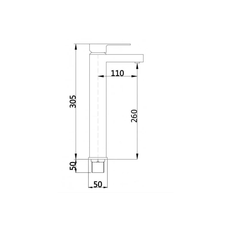 Bateria umywalkowa stojąca Mexen Cube chrom 30,5 cm 1 szt.
