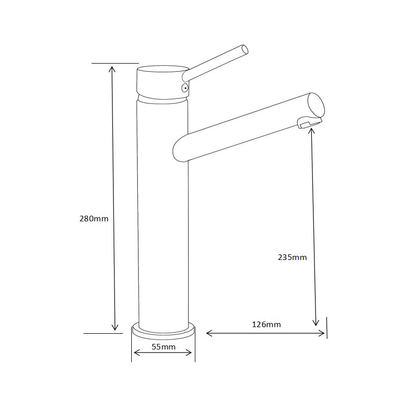 Bateria umywalkowa stojąca Mexen Eri czarna 28 cm 1 szt.