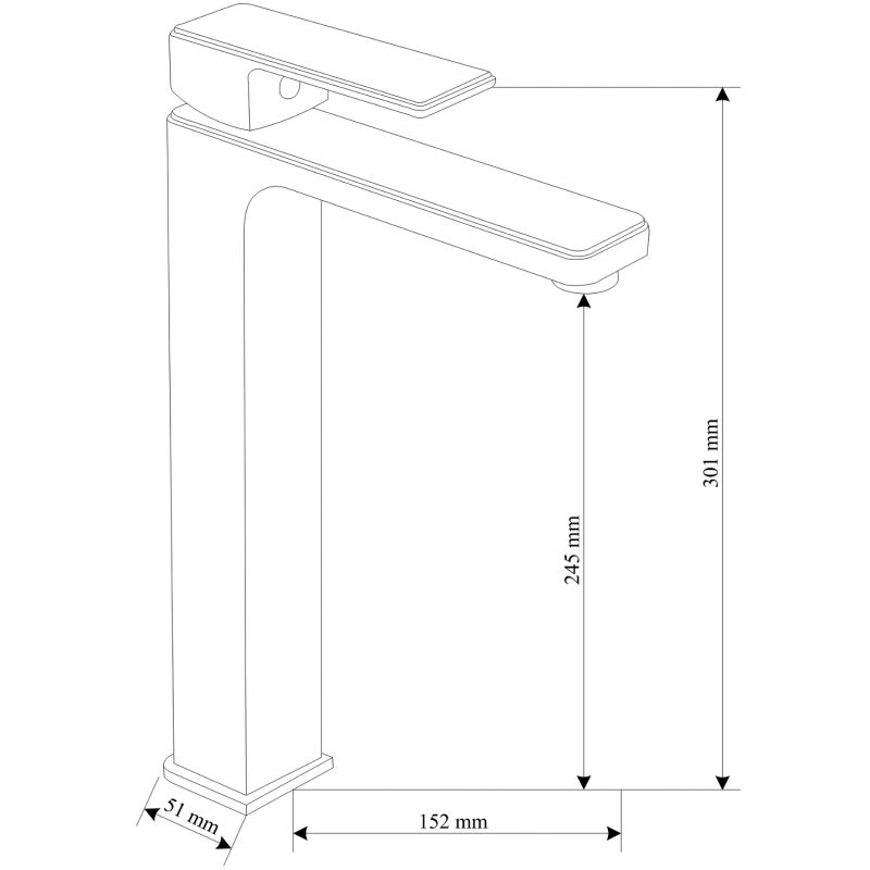 Bateria umywalkowa stojąca Mexen Mino czarna 30,1cm 1 szt.