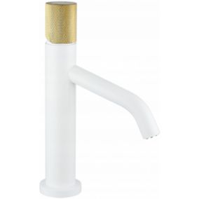Bateria umywalkowa stojąca Mexen Rumba One biały/złoty 22 cm 1 szt.
