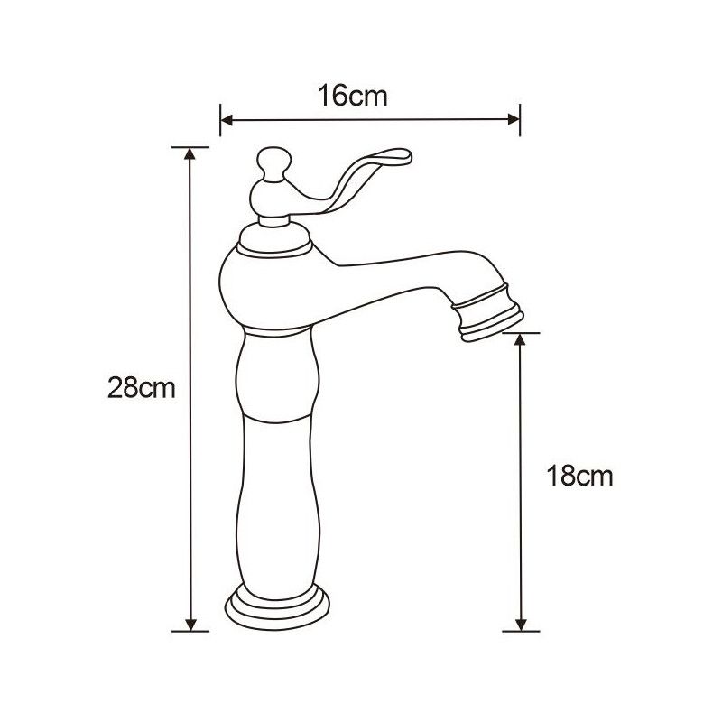 Bateria umywalkowa stojąca Mexen Vela złota 28 cm 1 szt.