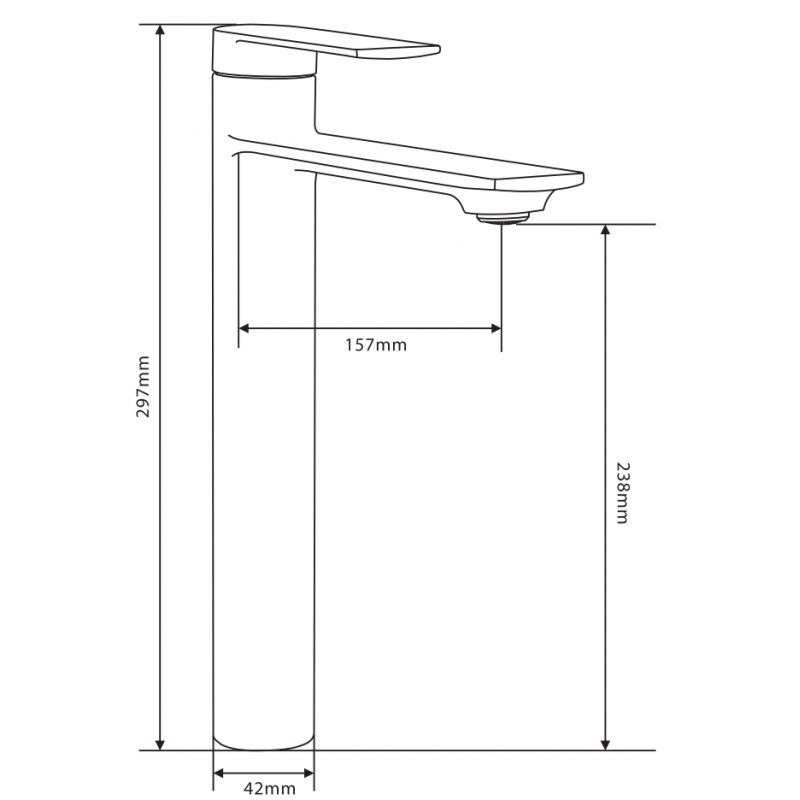 Bateria umywalkowa stojąca Mexen Zero złota 29,7 cm 1 szt.