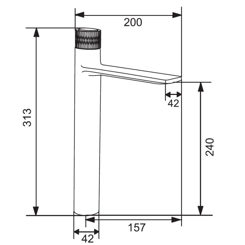 Bateria umywalkowa stojąca Mexen Zero+ złota 31,3 cm 1 szt.