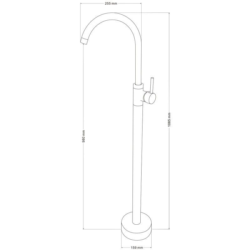 Bateria umywalkowa wolnostojąca Mexen Alma czarna 108,5 cm 1 szt.
