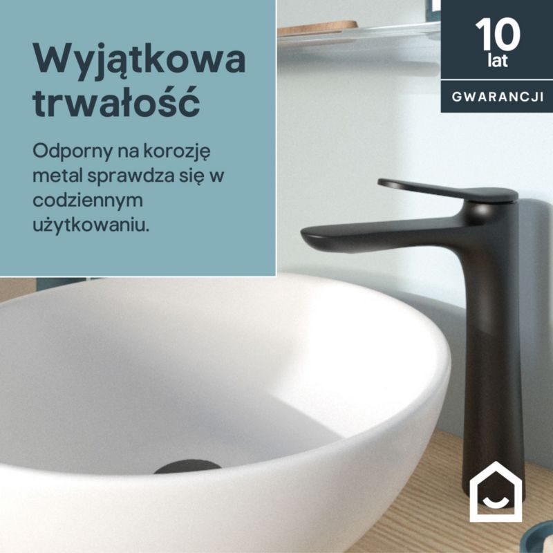 Bateria umywalkowa wysoka GoodHome Kentia XL czarna