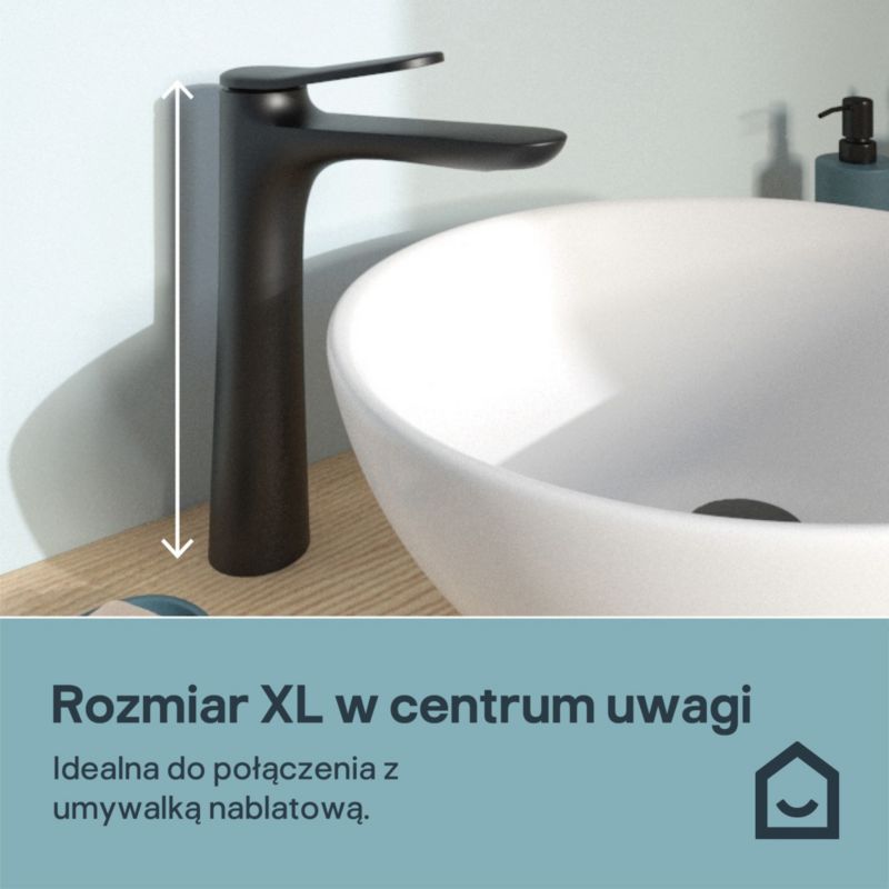 Bateria umywalkowa wysoka GoodHome Kentia XL czarna
