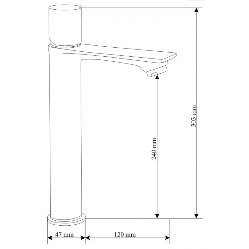 Bateria umywalkowa wysoka Mexen Royo One czarna/różowe złoto 30,3 cm 1 szt.
