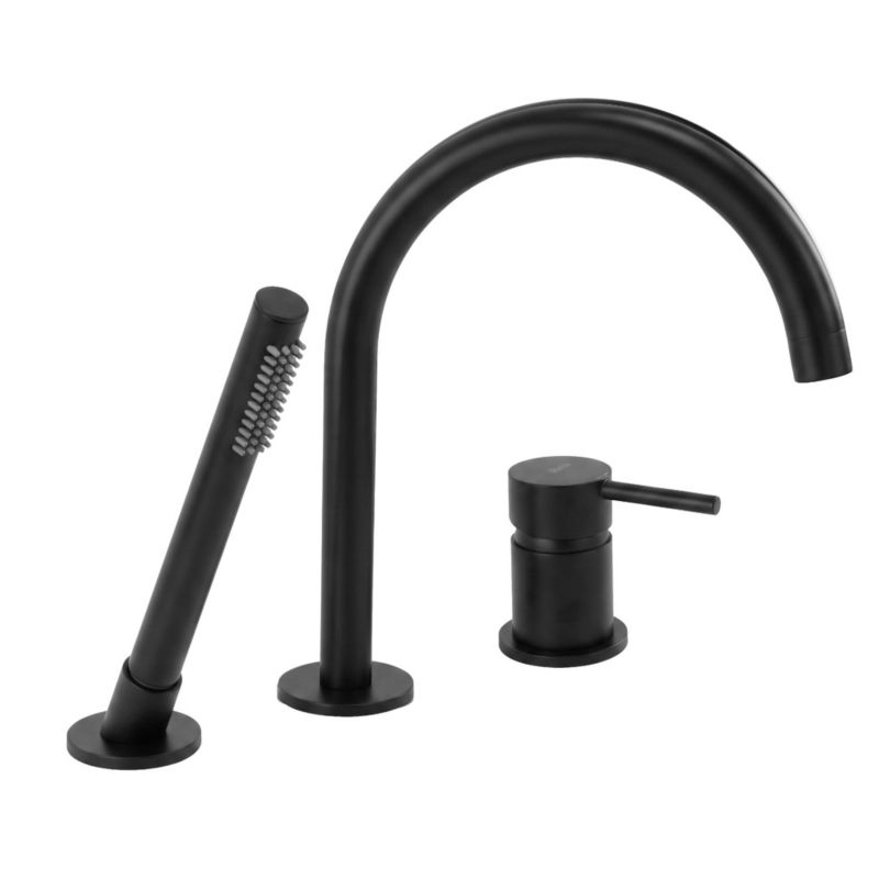 Bateria Wannowa 3-Otworowa Rea Lungo Czarny  23,5x6,5x27,5cm 1szt