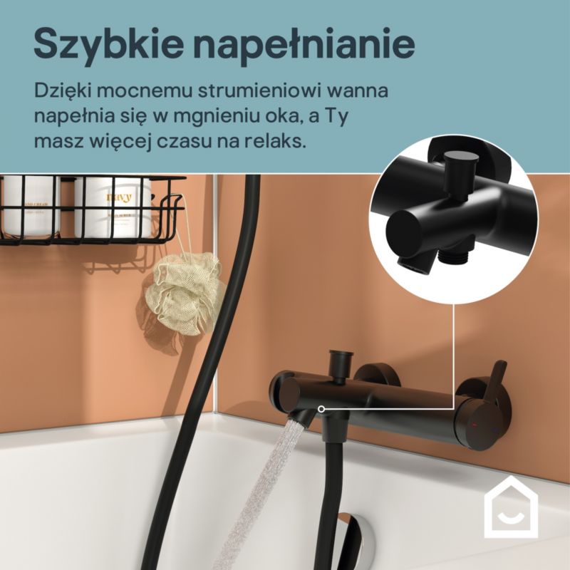 Bateria wannowa GoodHome Maza czarna