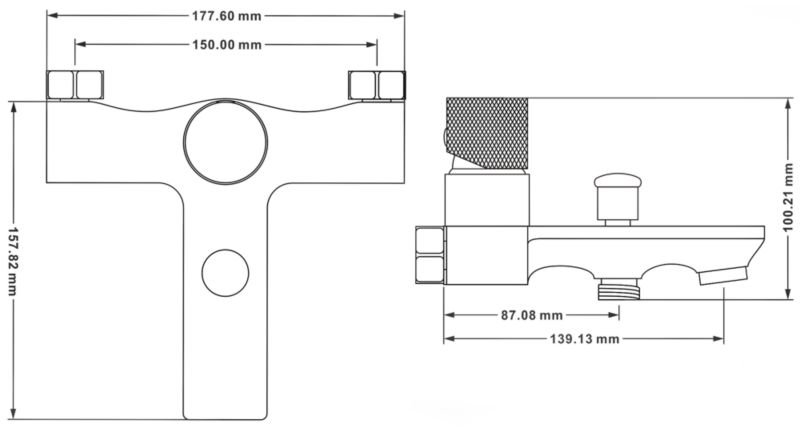 Bateria wannowa Mexen Royo One chrom 1 szt.