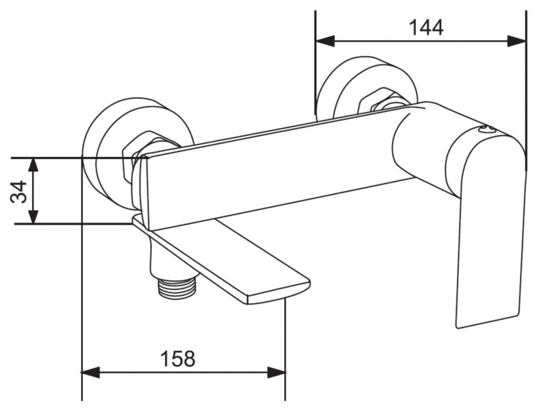 Bateria wannowa Mexen Zero złoty 15,8 cm 1 szt.