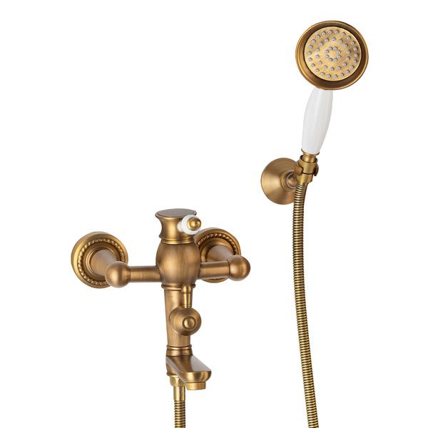 Bateria wannowa Silla Verona ścienna prysznicowa retro S-1185V stare złoto, 1 ks.