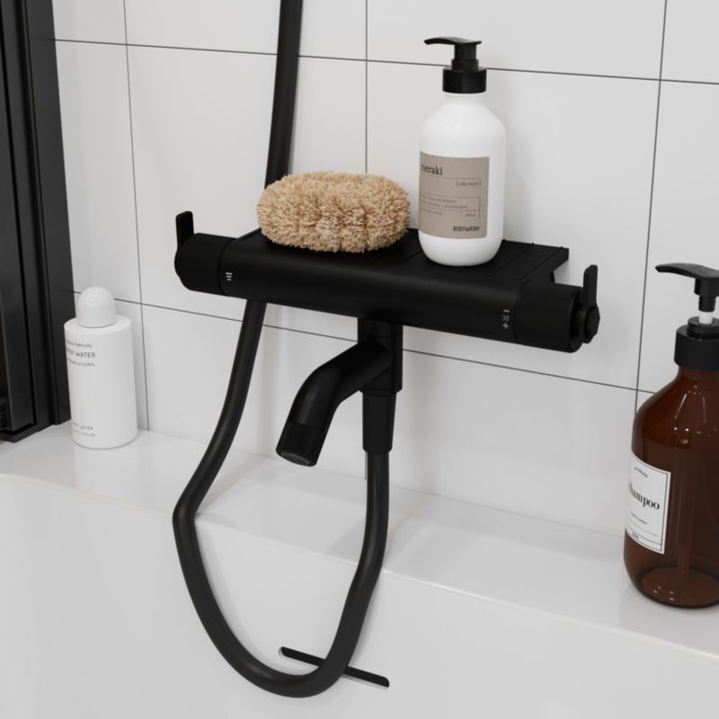 Bateria wannowa termostatyczna GoodHome Selenga czarna