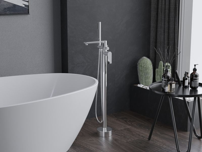 Bateria wannowa wolnostojąca Mexen Leda chrom 105 cm 1 szt.