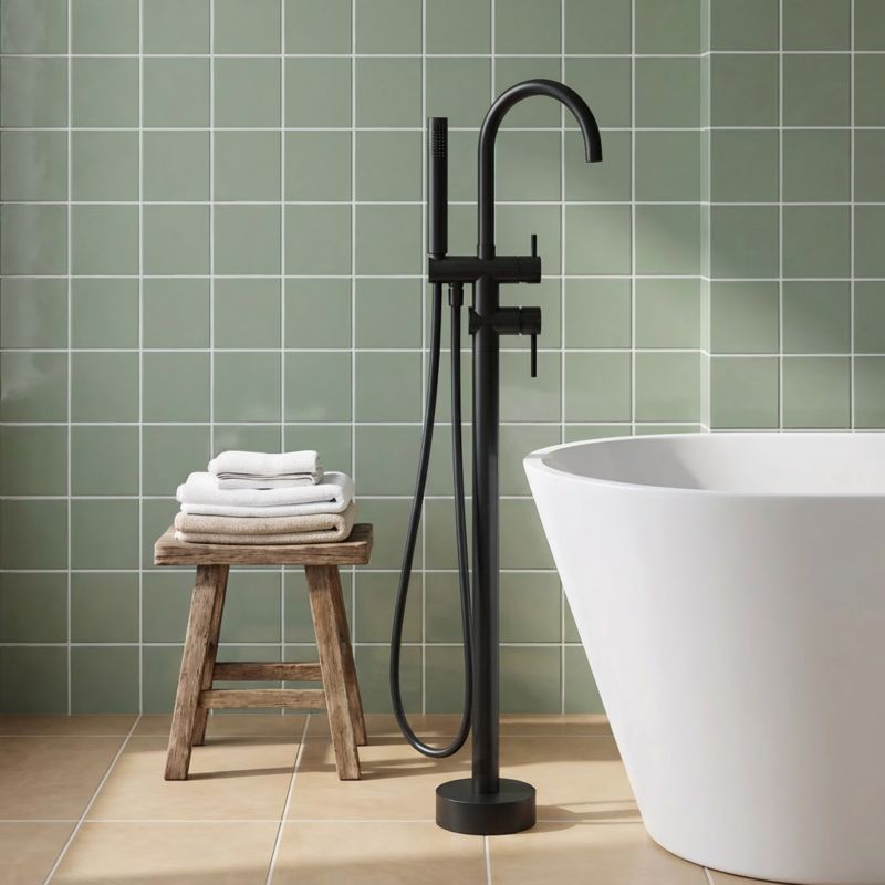Bateria wannowa wolnostojąca GoodHome Owens czarna