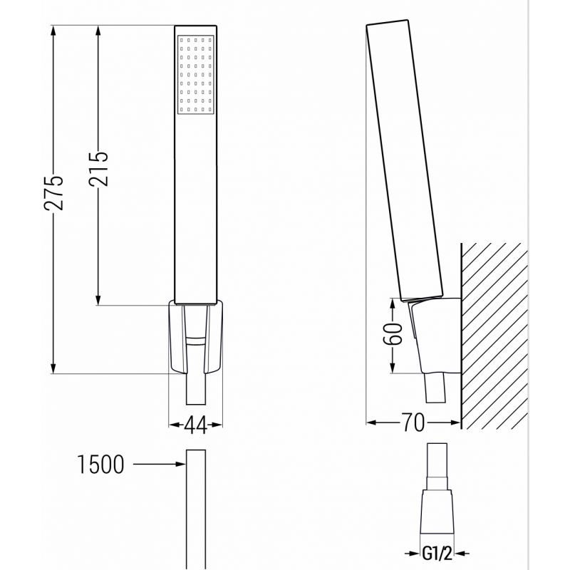 Bateria wannowa z zestawem prysznicowym Mexen Aries R77 czarna 1 kpl.