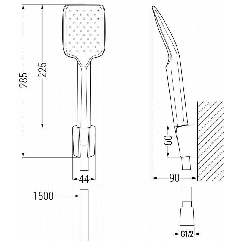 Bateria wannowa z zestawem prysznicowym Mexen Royo R62 złota 1 kpl.