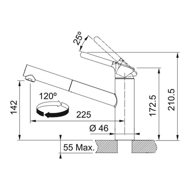 Bateria zlewozmywakowa Franke Orbit Pull-Out beżowa