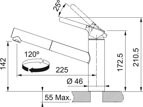 Bateria zlewozmywakowa Franke Orbit Pull-Out onyx