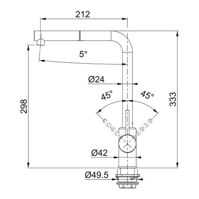 Bateria zlewozmywakowa Franke Sirius L Pull-Out chrom / onyx