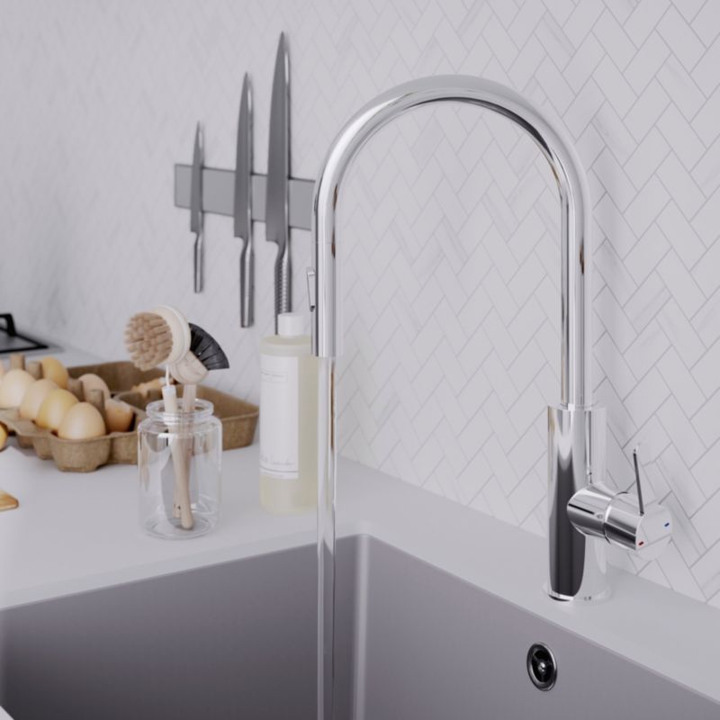 Bateria zlewozmywakowa GoodHome Zanthe z wyciąganą wylewką chrom