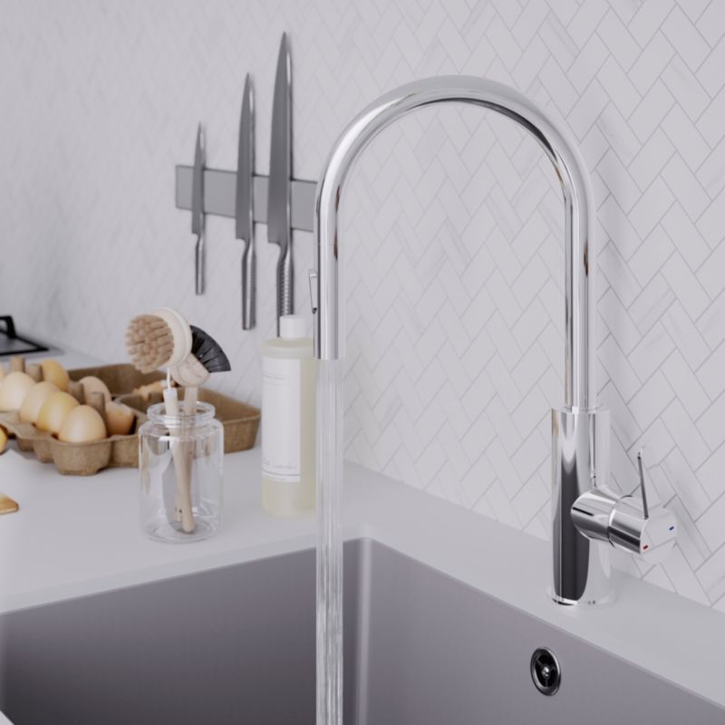 Bateria zlewozmywakowa GoodHome Zanthe z wyciąganą wylewką chrom