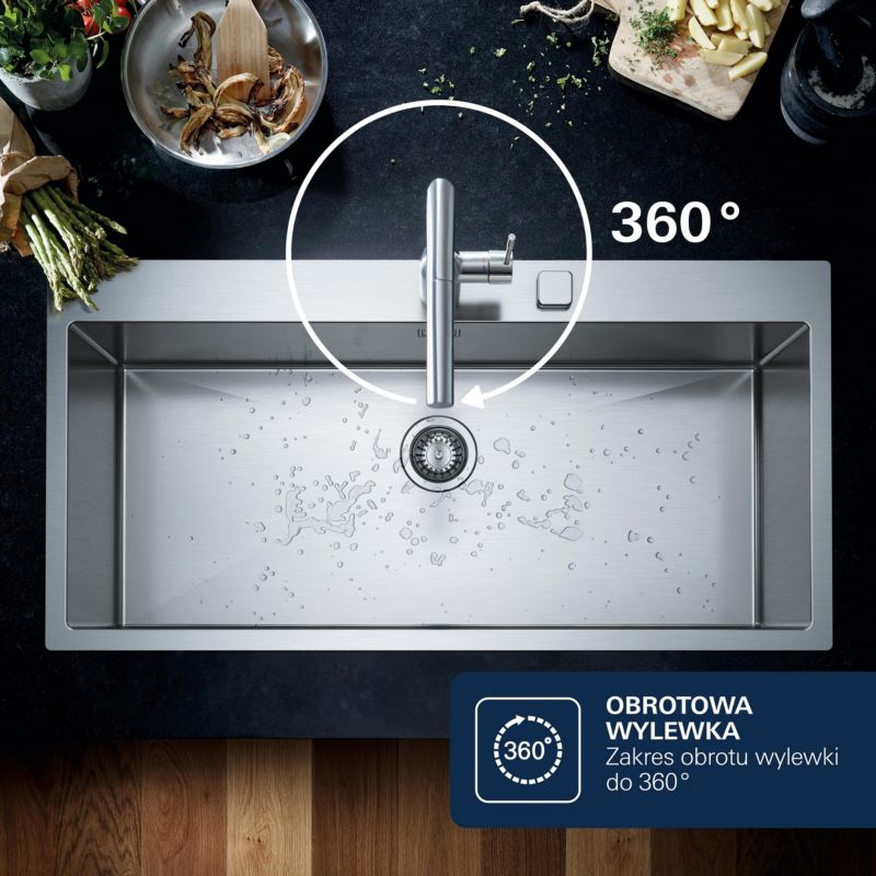 Bateria zlewozmywakowa Grohe Get Professional ruchoma wylewka