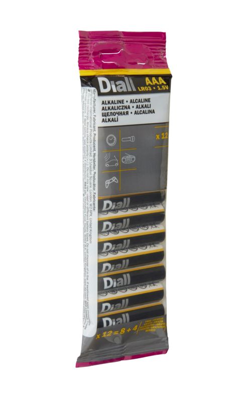 Baterie alkaliczne Diall AAA 12 szt.