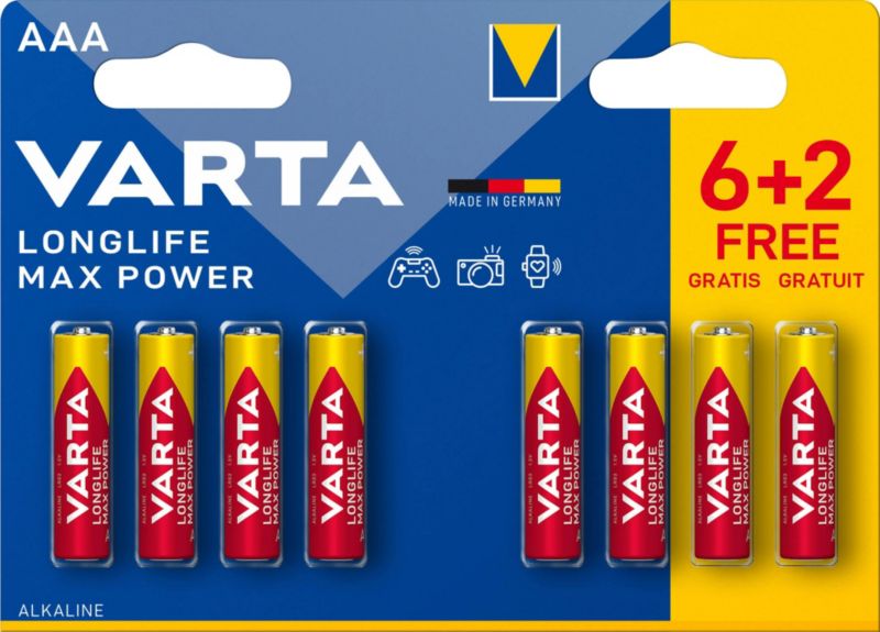 Baterie VARTA Longlife Max Power AAA 8 szt.