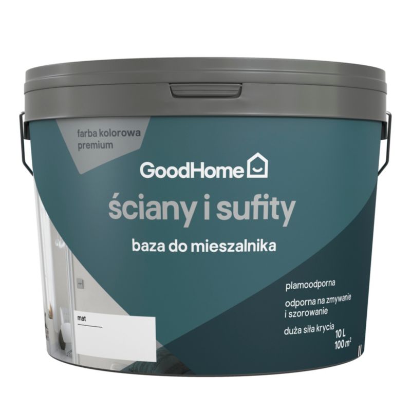 Baza Farba plamoodporna GoodHome Ściany i Sufityium Ściany i Sufity 10 l mat BC
