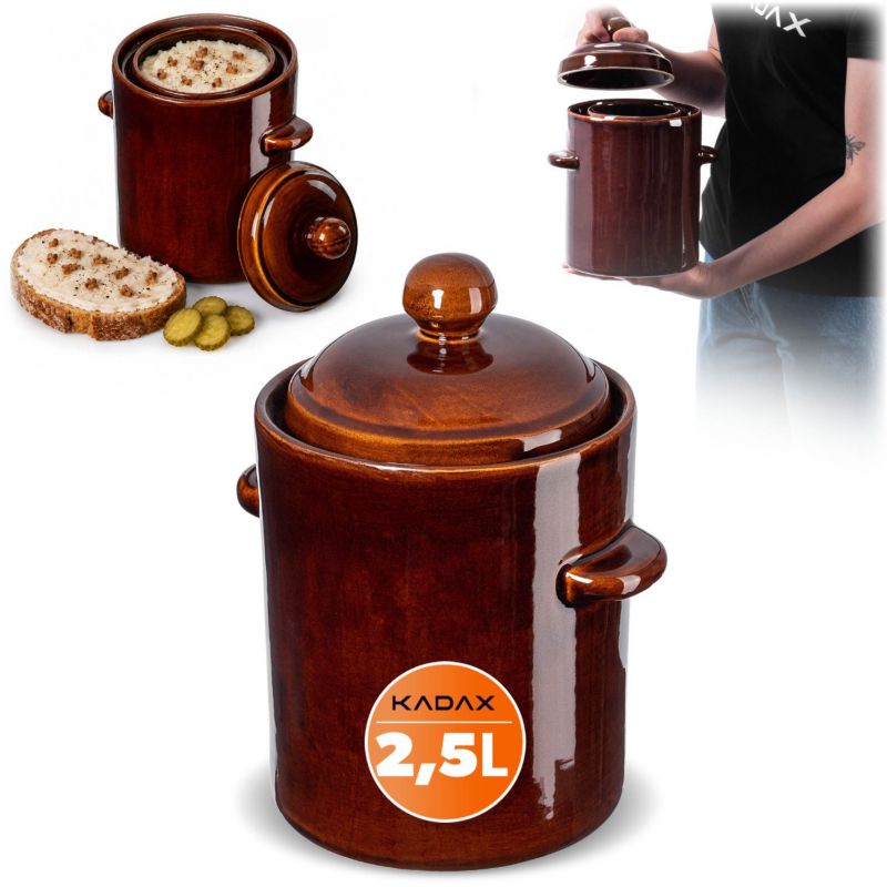 Beczka KADAX Garnek Do Kiszenia Z Kołnierzem 2,5L 1szt.