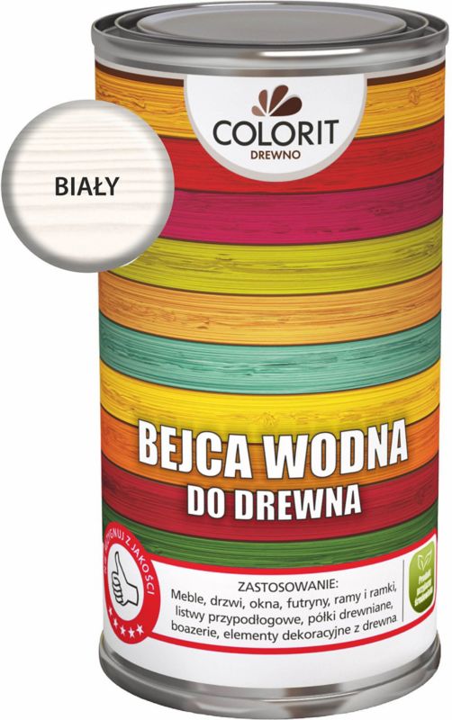 Bejca wodna Colorit Drewno biała 0,5 l